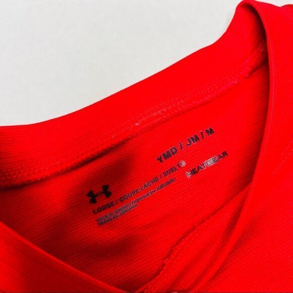 𝅺UNDER Armour Heat Gear Red & Black Logo T-shirt - Picture 4 of 5